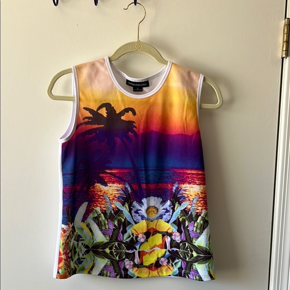 Impressions Multicolor Tropical Tank Top